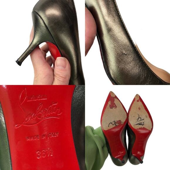 Christian Louboutin Metallic Stiletto Heels Pumps Size 6.5 - Picture 15 of 16